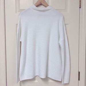 French Connection medium white textured striped sweater